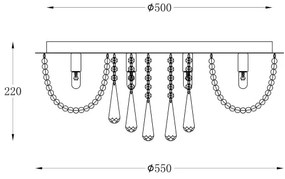 Zuma Line 19157L - Stropné svietidlo SENSI 8xG9/25W/230V pr. 55 cm chróm