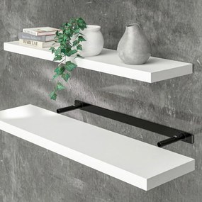Nástenná polica FIGO + konzola, 90cm, biela Casaria