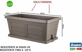 Bama Záhradný veľkoobjemový kvetináč Legno cappuccino, 80 x 40 x 35 cm, 80 cm