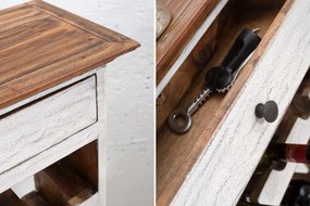 Elegantný regál na víno Provence / biela - mahagónová
