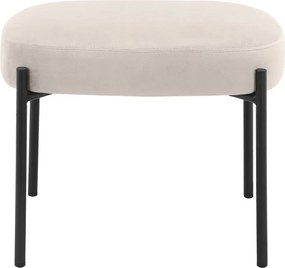 Krémovobiele zamatové kreslo s podnožkou Jerry – Støraa