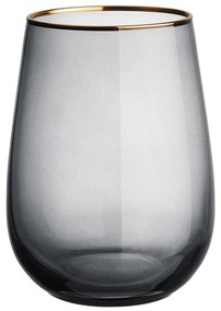 TOUCH OF GOLD Pohár so zlatým okrajom 590 ml - tm. šedá
