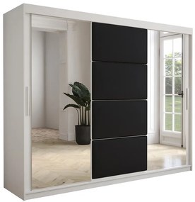 Skriňa Tapi 250 Biely/Čierna ekokoža