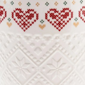 Porcelánový hrnček Pletené srdce 630 ml