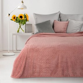 Originálna ružová deka s geometrickým vzorom Šírka: 170 cm | Dĺžka: 210 cm