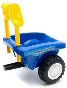 Detské odrážadlo traktor s vlečkou a náradím Baby Mix New Holland modrý