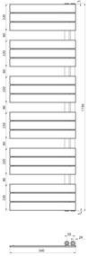 Aqualine Aqualine, MYTHOS vykurovacie teleso 500x1730 mm, biela, LLM517W