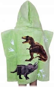 Detské plážové pončo - osuška s kapucňou a dinosaurami