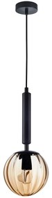 ITALUX PND-2324-1 BK+AMB - Luster na lanku RAVENA 1xE27/10W/230V čierna