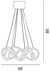 LED Luster na lanku LED/54W/230V 3000/4000/6000K zlatá