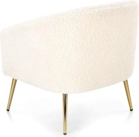 Relaxačné kreslo Goldie (krémová + zlatá). Vlastná spoľahlivá doprava až k Vám domov. 1039475
