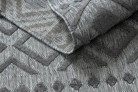 Koberec SOLE D3852 Boho, romby - ploské tkanie sivý