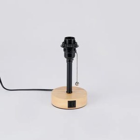 Brilagi - Stolová lampa s USB portom TABLON 1xE27/25W/230V dub/čierna/biela