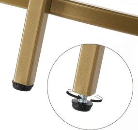 Sklenený konferenčný stolík, okrúhly stolík, farba zlatá