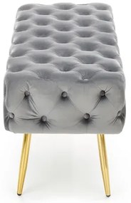 Prešívaná lavica ATHENA 40x100 cm šedá/zlatá