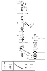 GROHE 33848001 - Bide pipa LINEARE DN 15, sijajni krom