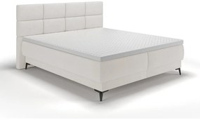 Manželská kontinentálna posteľ 140 cm Riviera 140 (s roštom a matracom) (s úl. priestorom) (biela + čierna). Vlastná spoľahlivá doprava až k Vám domov. 1099652