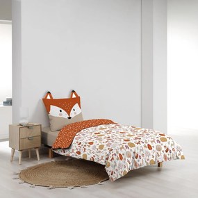 Biele/v terakotovej farbe bavlnené detské obliečky na jednolôžko 140x200 cm Roxy – douceur d'intérieur