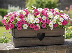 AMADEA Drevený obal s hrantíkom so srdcom tmavý, 52x21,5x17cm Český výrobok