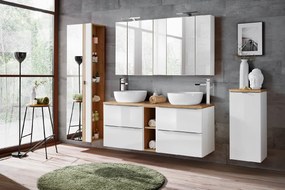 Comad Doplnková kúpeľňová skrinka nízka s košom na bielizeň Capri White 35 biela