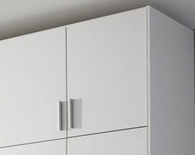 Šatníková skriňa Hildesheim, 271 cm,biela / biela