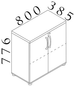 Nízka skriňa Visio LUX 80 x 38,5 x 76 cm, dub