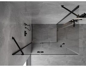 Mexen Mist-H Duo, 2-krídlový výklopný sprchový kút 120 x 75 cm, číre sklo, čierny profil, 8A5-120L-075P-70-00