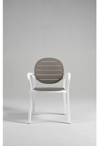PALMA záhradná stolička s podrúčkami bianco/bianco