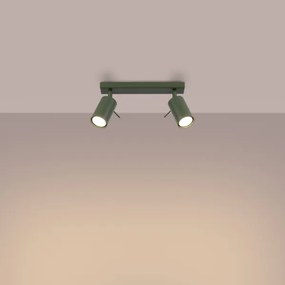 Sollux SL.1501 - Bodové svietidlo RING 2xGU10/10W/230V zelená