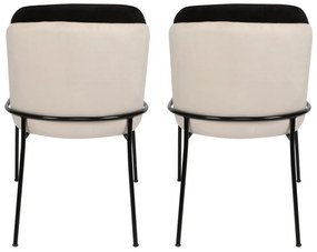 Sada 2 ks jídelních židlí Dore černá/krémová
