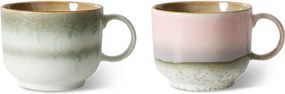 Set 2ks hrnček na čaj 70s Lush Tea - 14 * 10 * 8cm / 425 ml