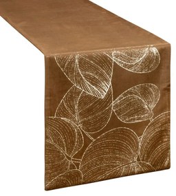 Dekorstudio Elegantný zamatový behúň na stôl BLINK 16 hnedý Rozmer behúňa (šírka x dĺžka): 35x180cm
