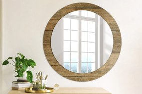 Okrúhle zrkadlo s potlačou Staré drevo fi 70 cm