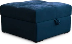AKCIA Tmavomodrý taburet ZENOVA s úložným priestorom 65x65 cm II. akosť