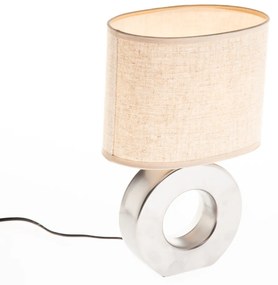 Moderná stolná lampa béžová s oceľou - Tohu