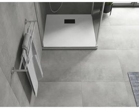 Mexen Hugo, štvorcová sprchová vanička SMC 80 x 80 cm, biela, čierna krytka, 42108080-B