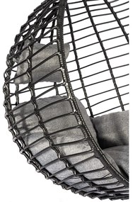 Čierne závesné kreslo z umelého ratanu Bonami Selection Mila