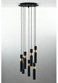 Jupiter 2015 - Luster na lanku ALAS 7xGU10/10W/230V čierna/zlatá