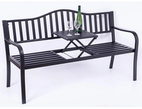 Záhradná lavička so stolíkom Dagno - čierna