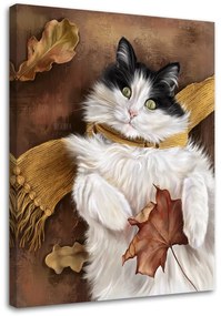 Gario Obraz na plátne Jesenná mačka so šálom - Svetlana Gracheva Rozmery: 40 x 60 cm