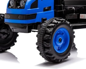 Elektrický traktor s prívesom Farmer modrý