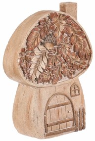 Jesenná dekorácia Hubový domček s osvetlením, 24 x10 x 32 cm, horčík, imitácia dreva