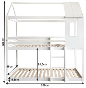 Tempo Kondela Montessori poschodová posteľ, biela, 90x200, ATRISA