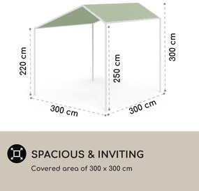 Blumfeldt La Rochelle Gazebo, šikmá pergola, hliníkový rám, UV 50+, polyesterová tkanina