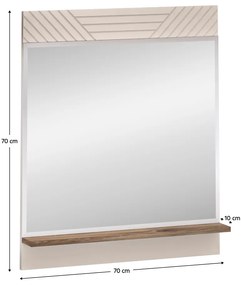 Zrkadlo EYCO 70, kašmír/dub Castello