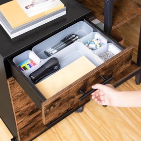 Pojízdný kancelářský kontejner Vasagle Dovi 69 cm hnědý/černý