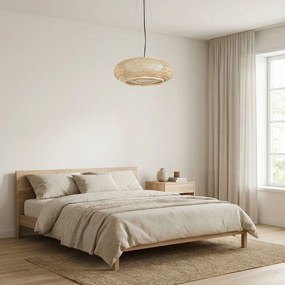 Toolight Natural, závesné stropné svietidlo 40cm, 3xE27, APP1908-3CP, prírodná hnedá-čierna, OSW-66056