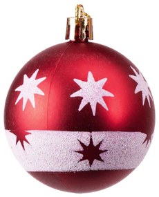 Sada vianočných závesných dekorácií SAPIN biela / červená (30 ks)