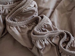 Jersey plachta s elastanom Deluxe 140 × 200 cm – hnedá