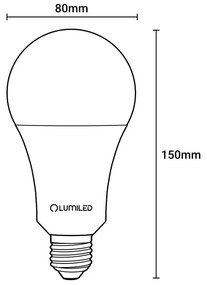 LED žiarovka E27 A80 24W = 200W 3452lm 4000K Neutrálna 260° CCD LUMILED